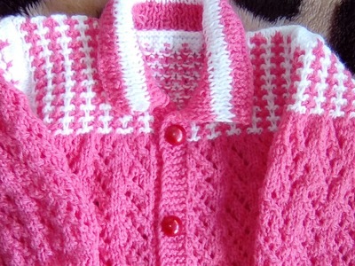 Tuto:Robe.brassière bébé au tricot.suerte para bébé.baby sweater.gilet pour bébé au tricot. Part 3—3