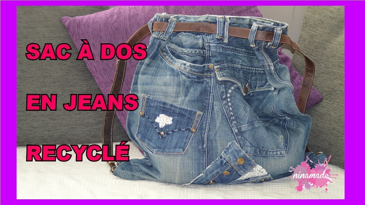 DIY. Sac À Dos en Jeans Recyclés. Backpack Recycled  Jeans Denim
