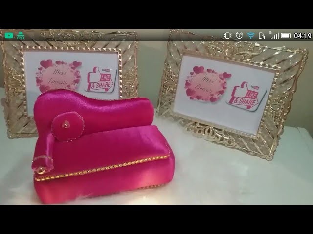 طريقة عمل علبة على شكل أريكة  How to make a mini sofa ✌ DIY