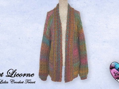 Gilet Licorne Crochet Cocooning Toutes Tailles "Lidia Crochet Tricot" Facile