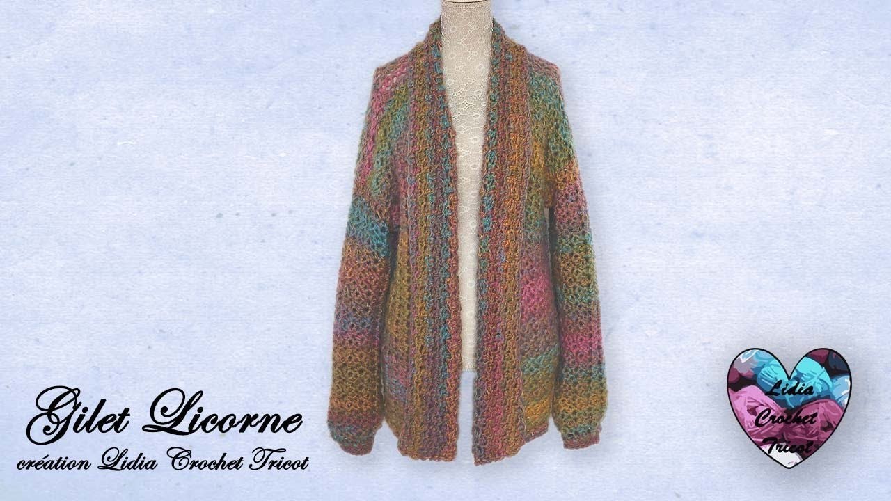 Gilet Licorne Crochet Cocooning Toutes Tailles "Lidia Crochet Tricot" Facile