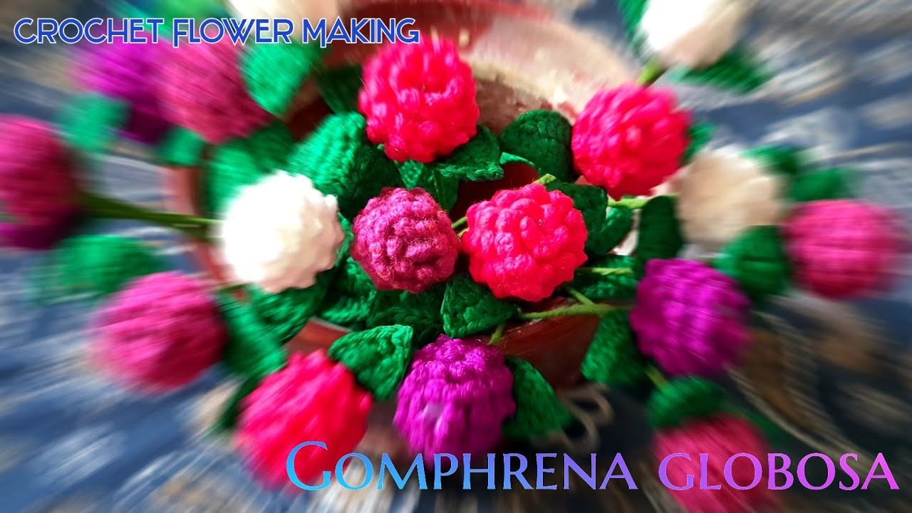 How to Crochet Gomphrena globose flower