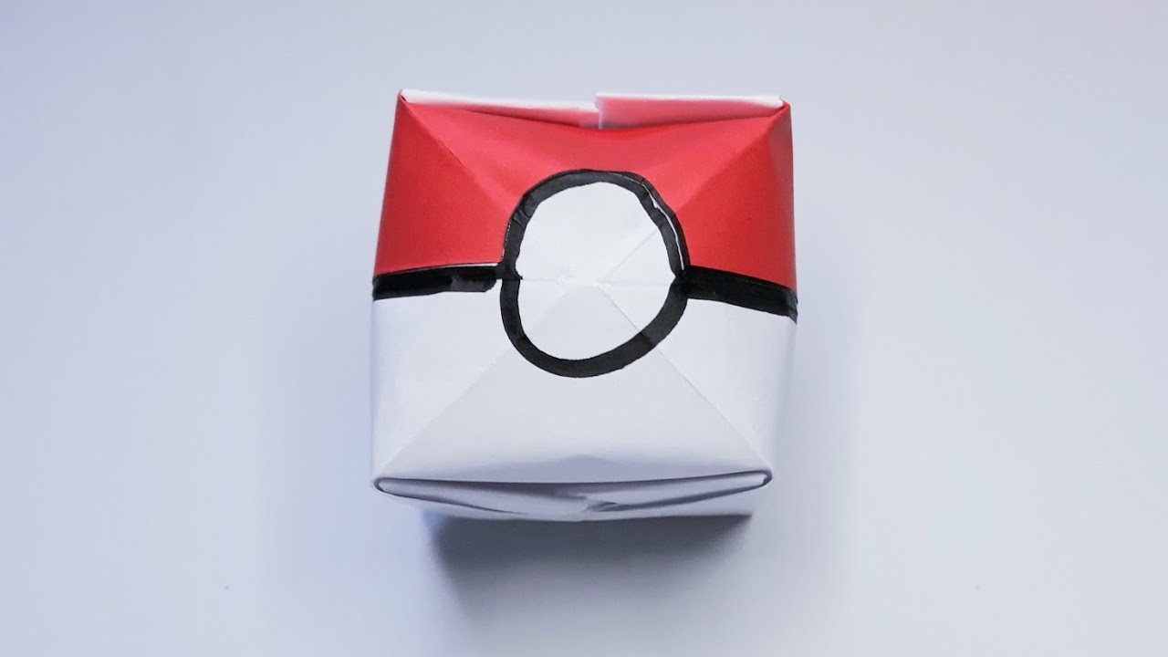 Comment faire un pokéball en origami, How to make an origami pokéball