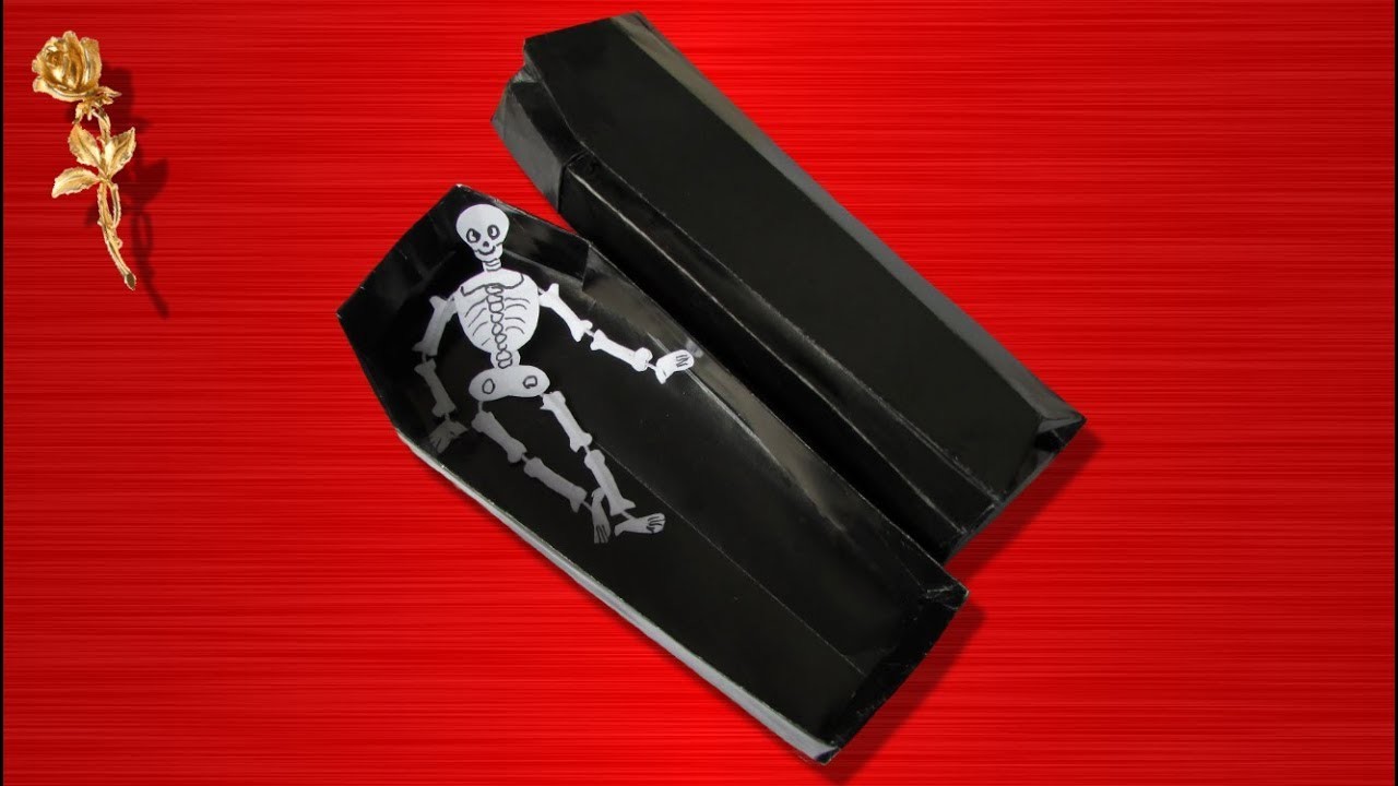 Origami : Squelette et son cercueil. Part 1. Squelette en papier