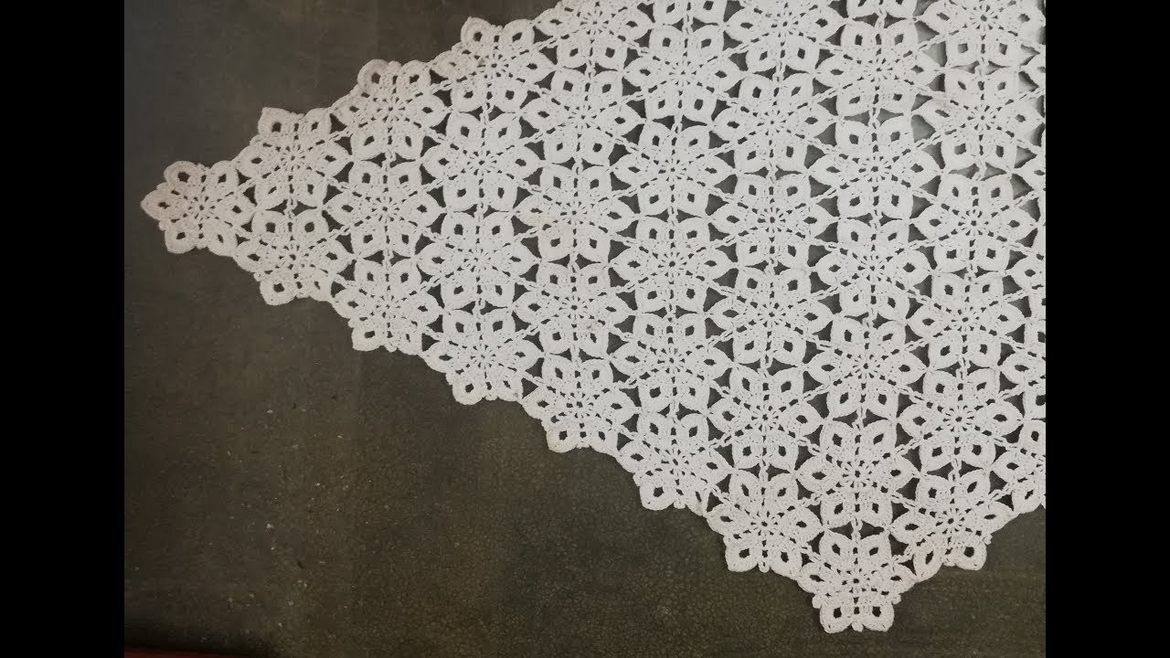 Tuto crochet nappe formée de pièces fleuries (dessus de table)