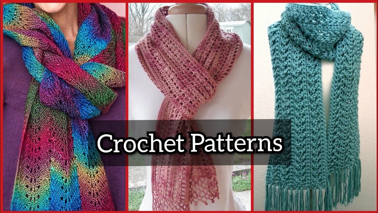 Crochet Lace Scarf Designs Patterns.Crochet Patterns For Lace Scarf