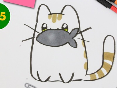 Comment dessiner un chat kawaii pas à pas pour les enfants| Dessin facile | Dessin a colorier