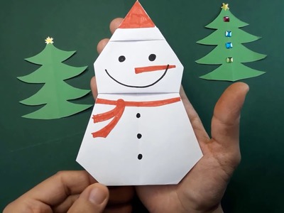 Comment faire un bonhomme de neige en origami, how to make an origami snowman