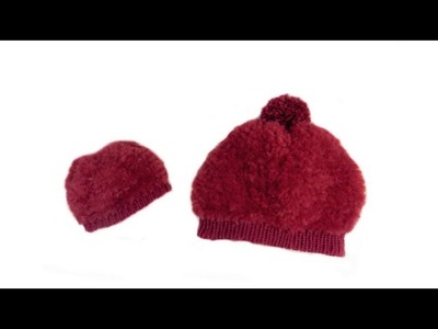 Tricotin - Tuto Bonnet fausse fourrure. Loom Knitting fluffy winter hat - faux fur (DIY Action)