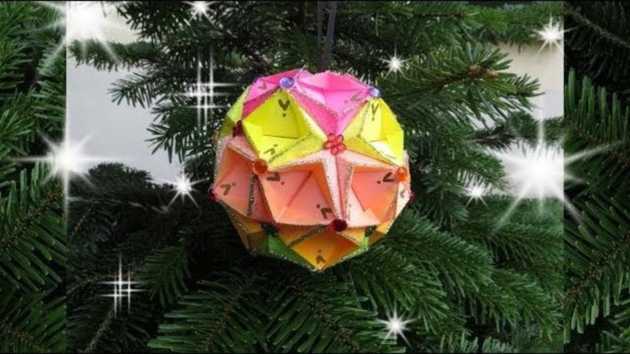 BOULE DE NOEL EN PAPIER, origami modulaire