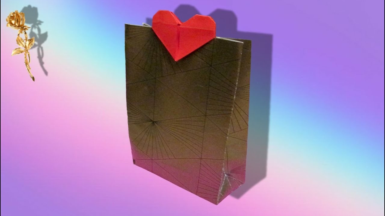 Origami facile : ????️ Sac-pochette ❤️ avec fermeture en Coeur