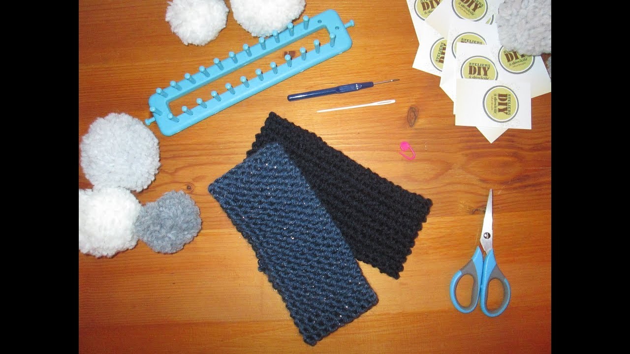 Tuto : Réaliser un bandeau au tricotin au point mousse