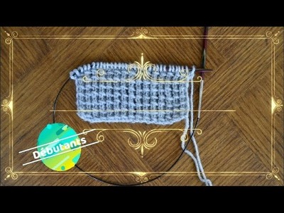 #73 Tricot: Point Bambous. Idéal Débutants ???? Knitting: Bamboo stitch. Ideal Beginners.