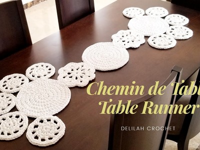Chemin de table napperon au crochet et trapilho | Elegant Crochet Table Runner Place mat