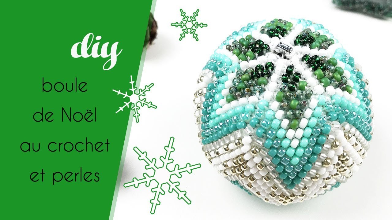 DIY Boule de Noël au crochet et perles Miyuki Rocailles
