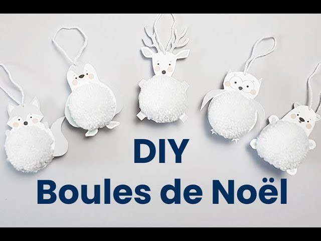 DIY- Boules de Noël - Pompons - Animaux polaires