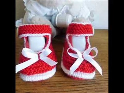 Knit baby booties-knit baby socks-Chausson bébé tricot-baby booties knitting
