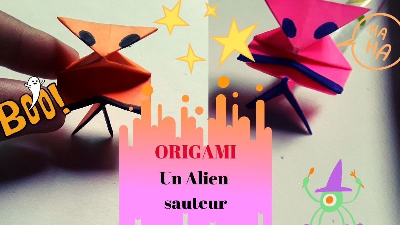 #origami   Comment faire un Alien Sauteur en papier Origami