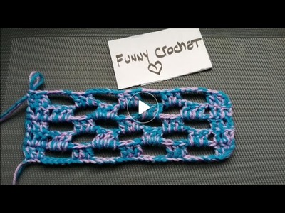 ???? Point fantaisie quadrillé au crochet
