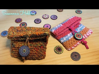 簡単小花模様のエスニック小銭入れ かぎ針編み Crochet Tribal Ethnic Change Purse Tutorial スザンナのホビー Coin Mini Pouch 初詣にも