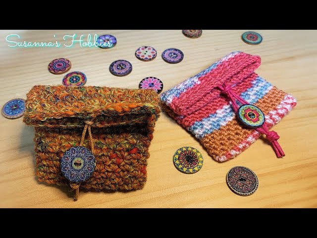 簡単小花模様のエスニック小銭入れ かぎ針編み Crochet Tribal Ethnic Change Purse Tutorial スザンナのホビー Coin Mini Pouch 初詣にも