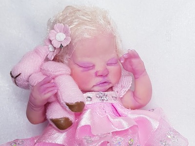Miniature baby "Rose", fimo bébé, polymer clay baby,  baby clay,  handmade doll, ooak doll