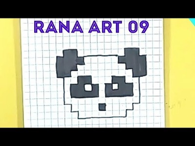 Pixel art. comment dessiner un panda pour les enfants. تزيين الدفاتر للأطفال: باندا