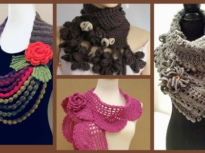 Crochet scraf crochet collar scarf beautiful colour crochet boho accessories women's scarf