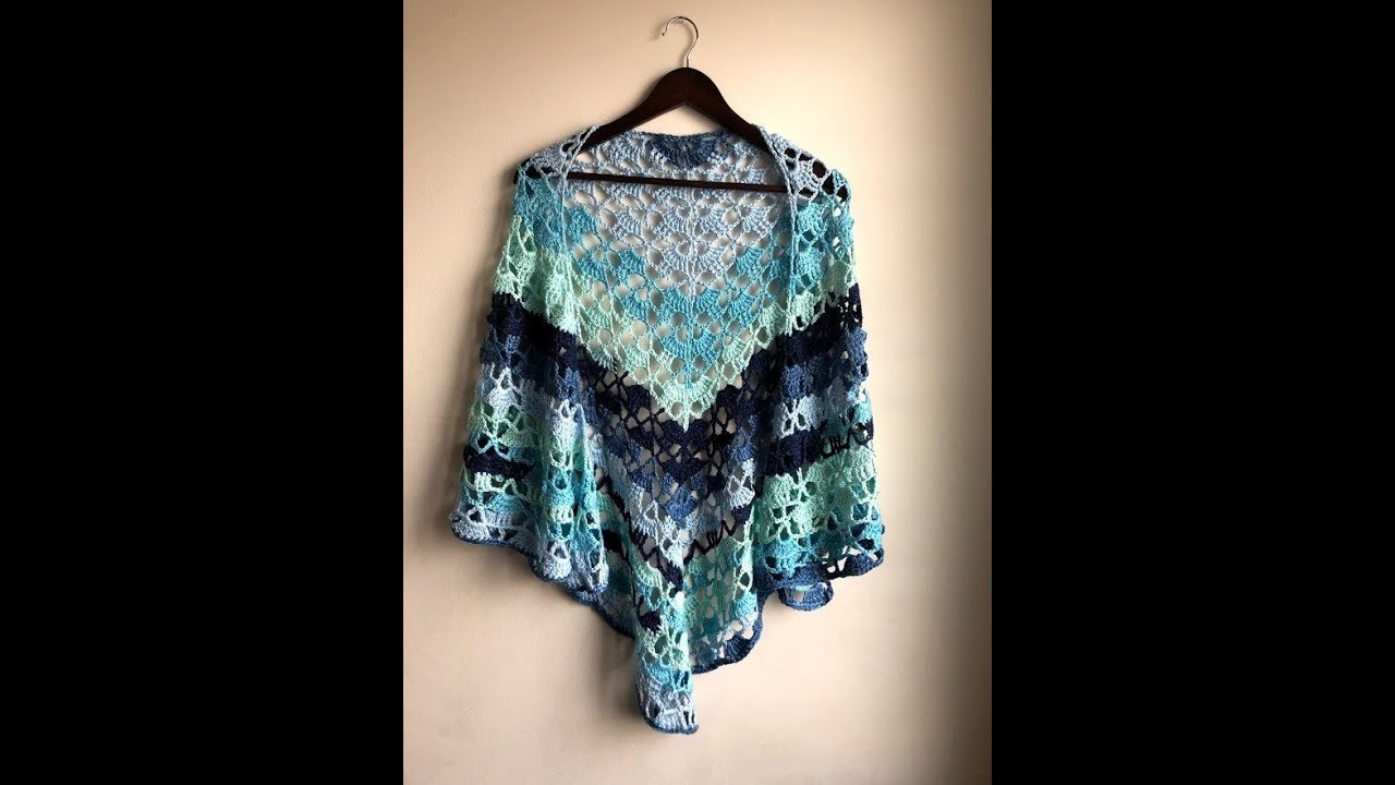 Châle en crochet : en double bride