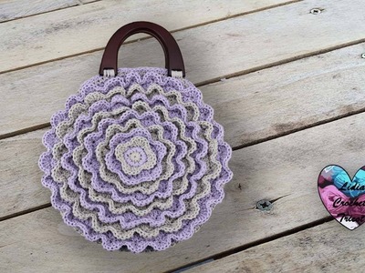 Sac pétales de fleur rond "Lidia Crochet Tricot"