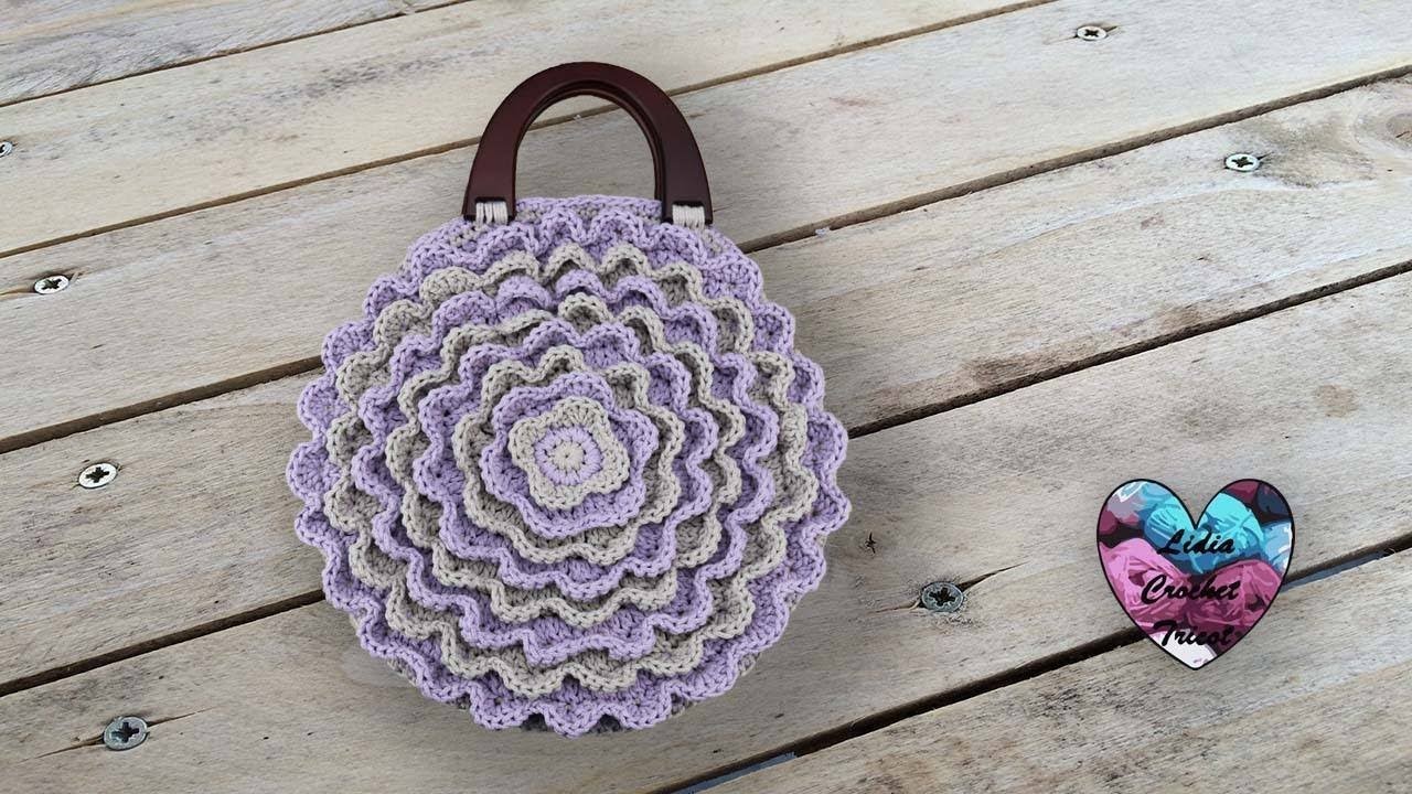 Sac pétales de fleur rond "Lidia Crochet Tricot"