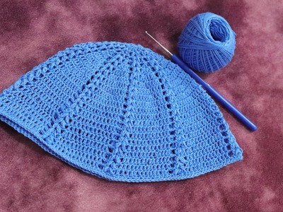 কুশিকাটার নামাযের টুপি বানানোর টিউটোরিয়াল বাচ্চা এবং বড়দের জন্য। Crochet Prayer Cap Tutorial