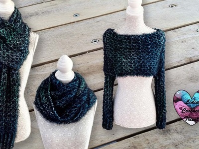Écharpe 3 en 1 Crochet "Lidia Crochet Tricot"