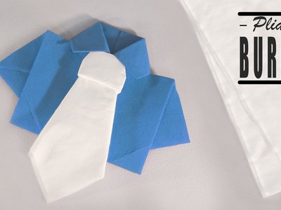 Pliage de serviette Noel: Chemisette Cravate Bureau