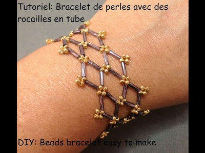 Tutoriel: bracelet en perles avec rocailles en tube (DIY: beads bracelet easy to make)