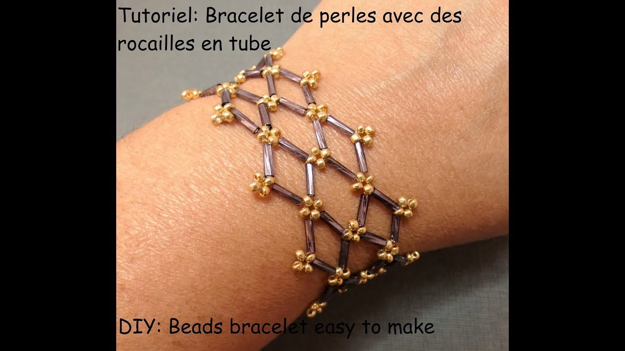 Tutoriel: bracelet en perles avec rocailles en tube (DIY: beads bracelet easy to make)