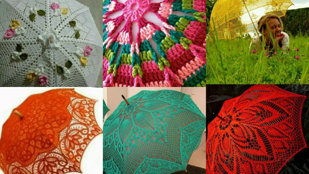 Unique #crochet umbrella #Designs unique styles with different pattern#ideas.Crochet Umbrella