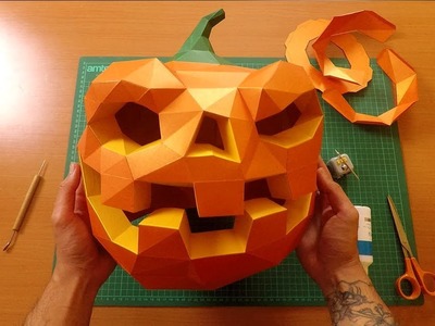 Halloween Papercraft Citrouille- Fabrique ton masque en Papier pour Halloween ! Tutoriel !