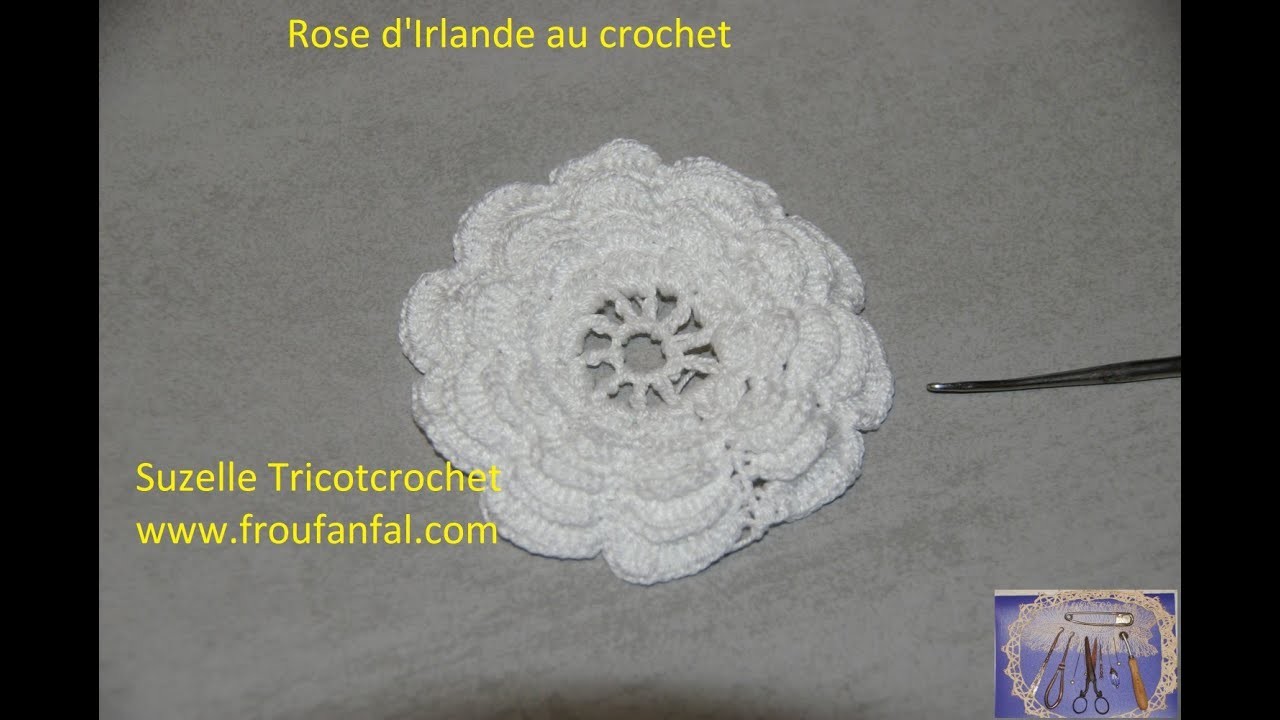 Tuto crochet irlandais rose d'Irlande traditionnelle en français