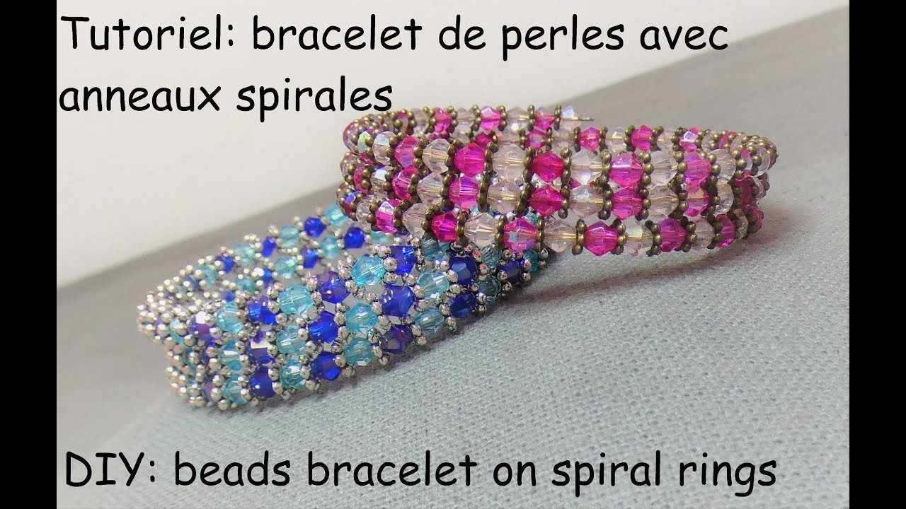 Tutoriel: bracelet de perle sur anneaux spirales (DIY: beads bracelet on spiral rings)