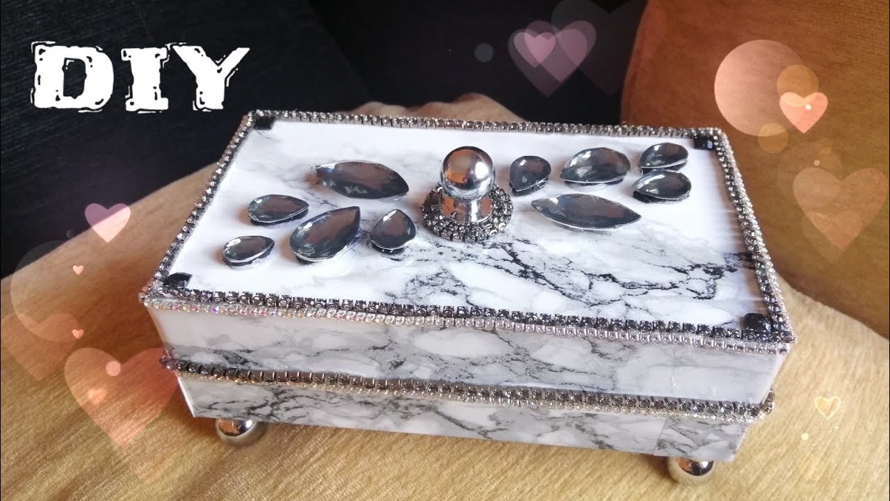 DIY: beautiful jewelry box(recycling).Jolie boîte tutho.اصنعي علبة راقية في دقائق????