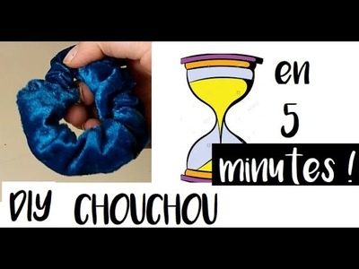 DIY Chouchou en 5 minutes. tuto couture facile débutant. DIY scrunchie in 5 min easy and fast