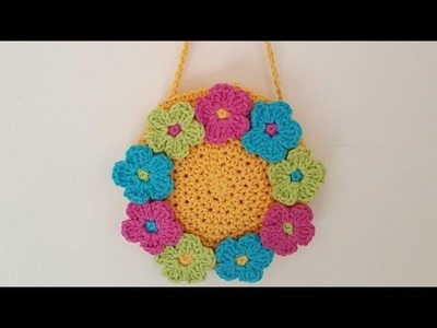 Crochet Beautiful girly bag.Purse.pouch