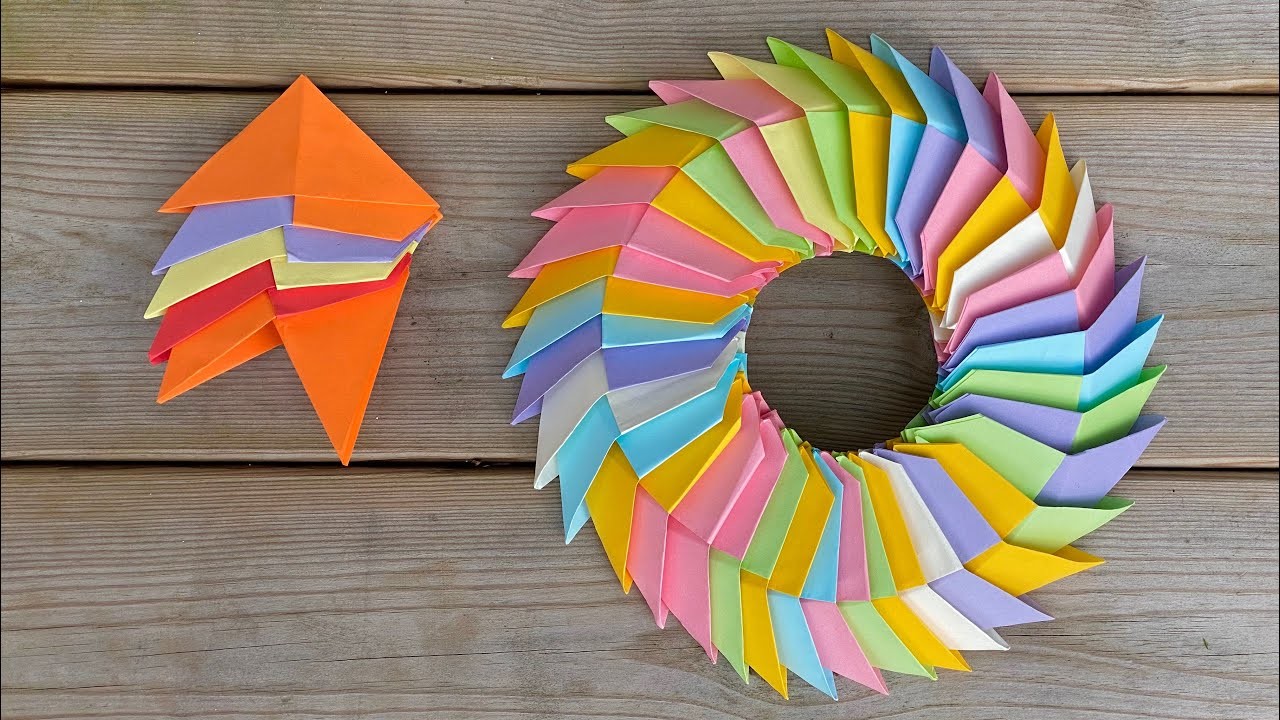Fleur en origami modulaire animé facile à faire ????Modular Origami flower ????easy