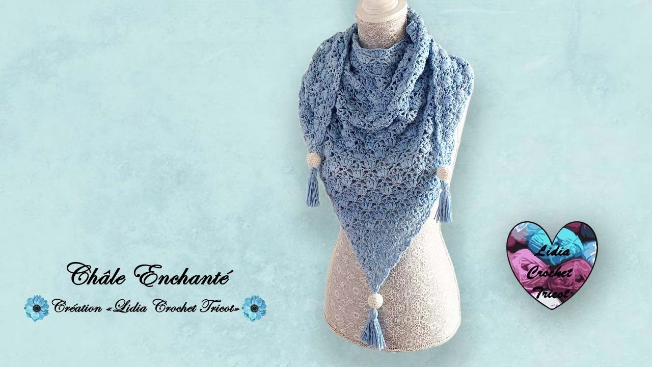 Châle Enchanté Crochet Facile "Lidia Crochet Tricot"