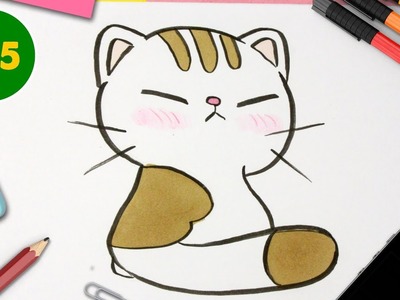 Comment dessiner un chat kawaii ???? apprendre à dessiner ????Comment dessiner Kawaii facile