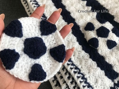 Crochet soccer ball.crochet football.ball appliqué.crochet baby blanket