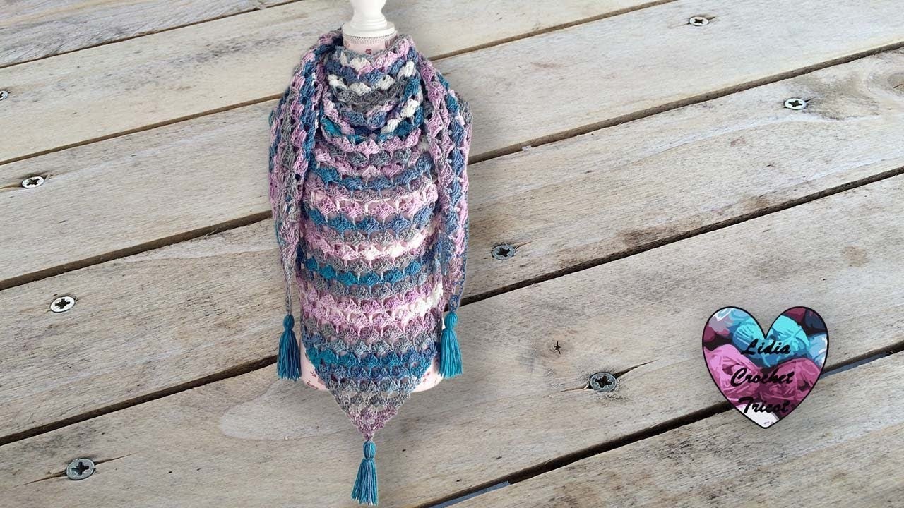 Châle Fléchettes crochet "Lidia Crochet Tricot"