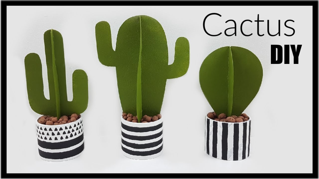 COMMENT FAIRE DES CACTUS EN POT AVEC DU PAPIER DIY FRANÇAIS