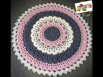 Crochet Tapis dahlia2 étape par étape